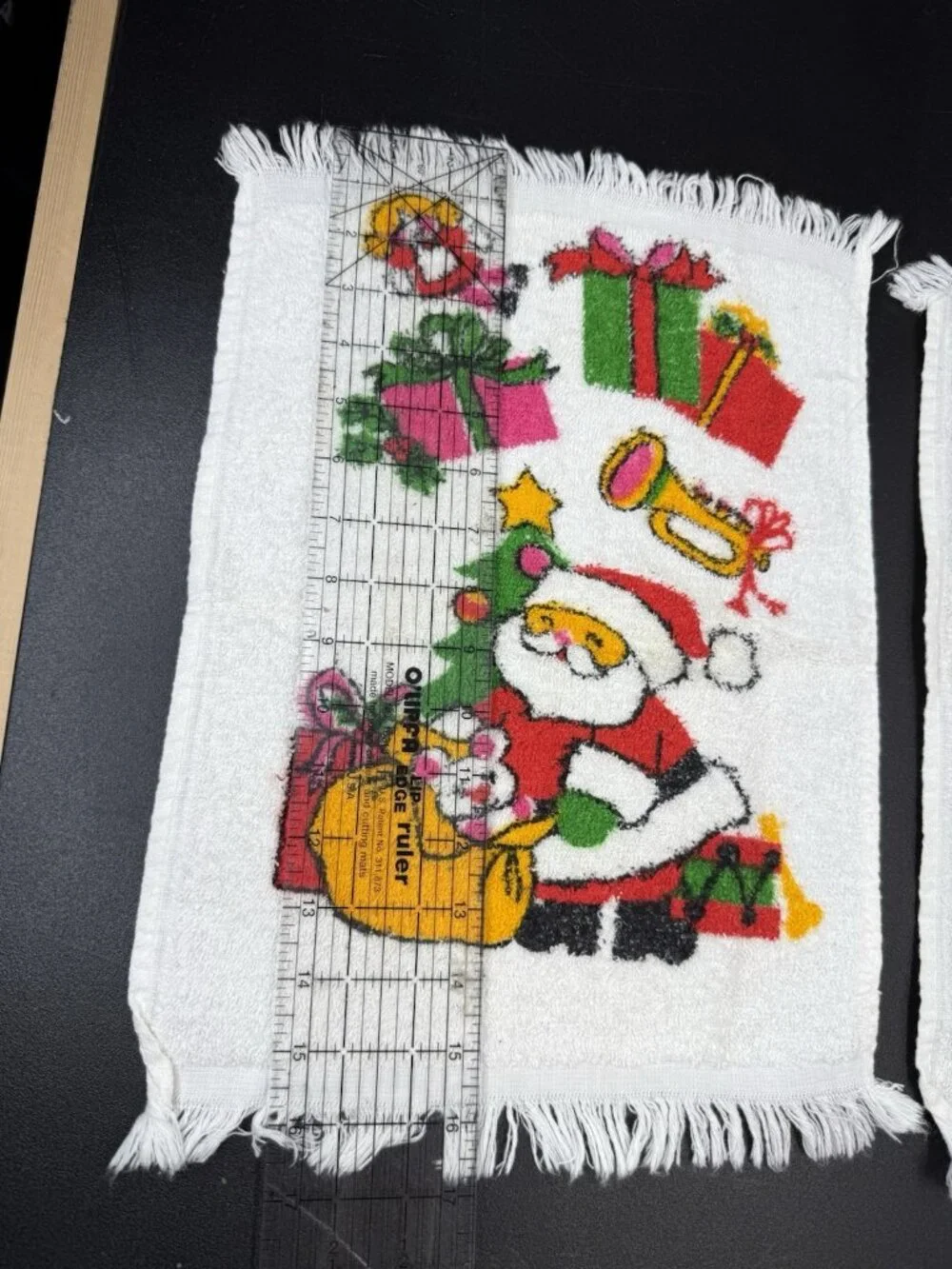 Vintage Retro MCM Christmas Santa Terry Dish Kitchen Tea Hand Towel Lot Of 2